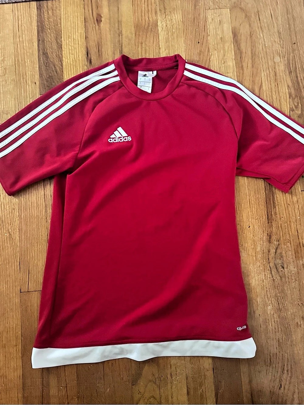 adidas Climacool Red & White Striped Jersey Size Small